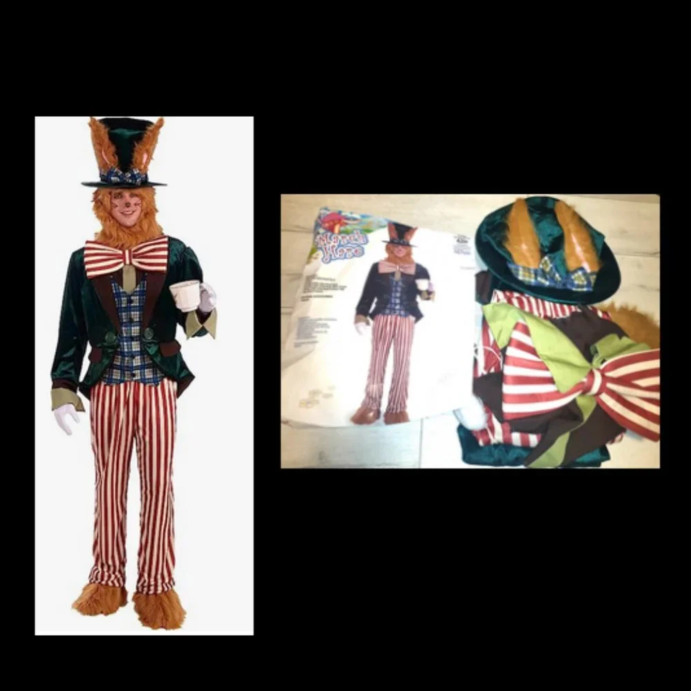March Hare Alice In Wonderland Deluxe Costume Men’s Standard Fits up 42" Chest